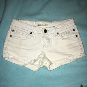 White Jean Shorts